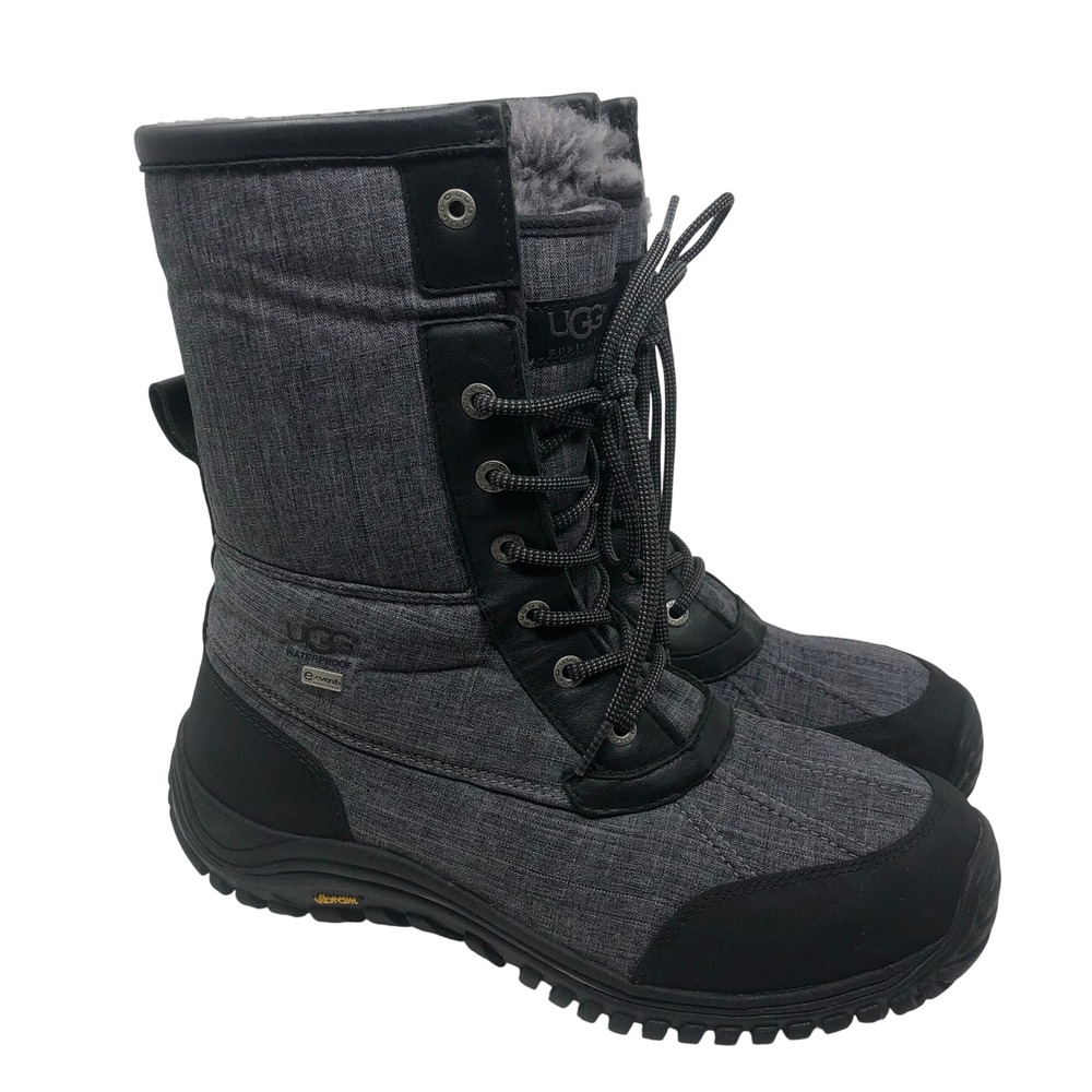 UGG Adirondack Boot II Womens 12 Charcoal Grey Waterproof Winter Snow Cozy Warm